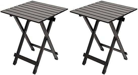 SUNNYFEEL Folding Camping Table - Lightweight Aluminum Portable Picnic Table, 18.5x18.5x24.5 Inch for Cooking, Beach, Hiking, Travel, Fishing, BBQ, Indoor Outdoor Small Foldable Camp Tables