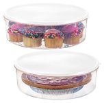 Zilpoo 2 Pack Plastic Round Food Storage Containers with Lid, 10.5" Covered Pie Keeper, Christmas Cookie, Cupcake Carrier, Cheesecake Holder, White