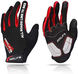 Arltb Bike Gloves Bicycle Cycling (3 Size) Biking Gloves Mitts Full Finger Pad Breathable Lightweight for Bike Riding Mountain Bike Motorcycle Free Cycle BMX Lifting Fitness Climbing