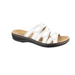 Clarks Women's Leisa Cacti Casual Sandal, White Leather, 7 M US