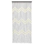 JVL Tuscany Hanging Waves Wooden Beaded Door Curtain Screen, 90cm x 180 cm, Multi, 90 x 180cm approx