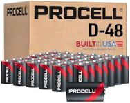 PROCELL D Cell Long-Lasting Alkaline Batteries (48 Pack) Built in the USA, 10-Year Shelf Life, Bulk Value for All Professional Devices - D Batteries Bulk Pack