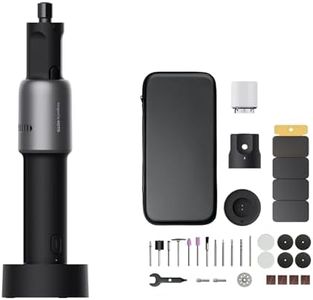 HOTO 35 In 1 Cordless Rotary Tool Kit, Minimalist & Lightweight, Mechanical Knob, Type-C Charging Base, 5 Speeds 25000 RPM, 2000mAh, LED Light (Grey)