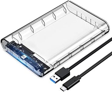 ORICO 3.5" Type-C Boîtier de Disque Dur Externe, SATA III 5 GB / s pour Disque Dur Interne SATA de 3,5" et SSD, Montage sans Outil, Accélération UASP - Transparent