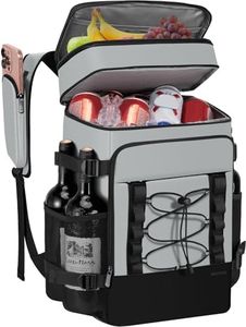Cooler Backpack - 40 Cans Insulated Backpack Cooler for Men & Women, 2 Leak Proof Compartments Cooler Bag for Picnic, Lunch, Camping and Beach - Grey - MIYCOO