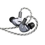 LETSHUOER S12 in-Ear Earphone 14.8mm Planar Magnetic Driver IEMS HiFi Earphones with Silver Plated Monocrystalline Copper Cable Headphones Jack (3.5mm, Gray)