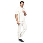 teknik Men's Regular Fit Polyester Jersey Trousers Set (TK-CRICKETSET-ALPH_Milky White_S)