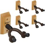 5-Pack Guitar Wall Mount Hanger Guitar Hanger Wall Hook Holder Stand for Bass Electric Acoustic Guitar Ukulele (5-Pack, Hangers) (Natural)