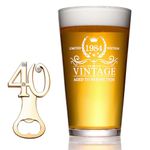 Birthday Gifts for Men Women 16oz,1984 Birthday Beer Glass,40th Birthday Beer Glass,40th Birthday Gift Ideas,1984 Pint Glass for 40 Years Old Dad,Husband,40th Beer Glass Gift (1984)