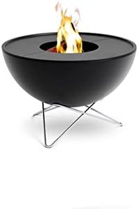 höfats - Bowl 57 Plancha Set tief - raucharme Verbrennung - Feuerstelle und Plancha Grill - kippbarer Feuerkorb inkl. 2 Plancha Grillplatten - Stahl emailliert – schwarz, Ø 57 cm