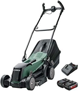 Bosch Cordless Lawnmower EasyRotak 36-550 (2 x 36 Volt 2.0 Ah Batteries, Brushless Motor, Cutting Width: 37 cm, Lawns up to 550 m2, Height of Cut: 25-70 mm, Weight: 15 kg, in Carton Packaging)