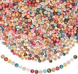 Kioiner 1000 Pcs Acrylic Letter Beads, Colourful A-Z Letter Beads, 3.7×7mm Flat Round Alphabet Beads with 1.5mm Hole for DIY Crafts Bracelet Necklaces Key Chains Earring Jewelry Making