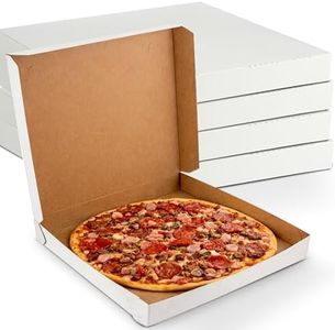 MT Products 18" x 18" x 1.9" Extra Thin White Paperboard Pizza Boxes (100 Pack) - Jumbo Lightweight Folding Bakery Box for XL Thin-Crust, Large Pastries & Apparel - Made in USA