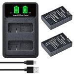 DuraPro 2Packs EN-EL14 EL14A Battery + LED Dual USB Charger for Nikon EN-EL14 EN-EL14a Nikon P7800 7700 7100 7000 D5600 D5500 D5300 D5200 D5100 3000 Series D3400 D3300 D3200 D3100 DLSR and More