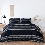 Lekesky Duvet Cover Twin Microfiber Bedding Duvet Cover Sets Twin Size(68x90 inches), Ultra Soft and Breathable Boho Comforter Cover with 1 Pillowcases, Black