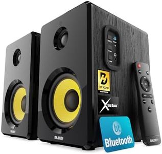 Majority D40X Enceinte Active Amplifiée | 70W 2.0 Enceintes Bibliotheques | Enceinte PC Bluetooth | Enceintes Monitoring Studio Cônes en Kevlar Jaune | HiFi Packs d'enceintes pour Platine Vinyle