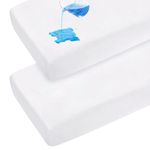 Waterproof Crib Fitted Mattress Protector: 2 Pack Toddler and Baby Crib Mattress Protector Cover - Premium Soft Fitted Crib Sheets with 8 Inches Deep Pocket