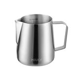 Miuly Coffee Frothing Pitcher, Milk Froth Pitcher Stainless Steel, 14 oz (400 ml) Espresso Steaming Pitcher -with Scale， Mate Finish