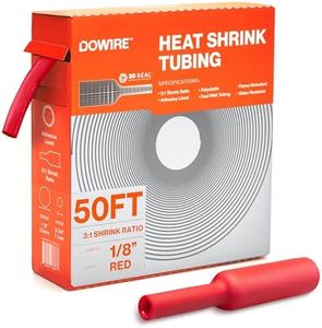 Dowire Heat Shrink Tubing 1/8" - Adhesive Lined - 3:1 Ratio - Waterproof Marine Grade Shrink Tube - Wire Shrink Wrap Tubing - Red - 50 Feet
