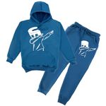 FABVIO PLUS Kids Woolen Graphic Print Sweatshirts and Sweatpants Set for Kids Suit Set (HUD.TR-9-CGRN-36-1) Sea Green