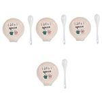 Ciieeo 4 Sets Ceramic Spoon Rest Spoon Racks for Kitchen Pioneer Woman Dishes Dessert Tableware Japanese Dinnerware Frying Spatula Holder Cooking Spoon Holder Ceramics Pack Bracket