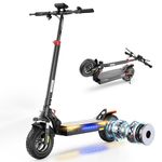 iScooter iX3 800W Electric Scooter for Adults, Max 40KM Range & 40KM/H Speed, 10 Inch Pneumatic Off Road Tires, Folding Escooter with Height-Adjustable & Dual Braking & 4 Absorbers & 360° Lighting