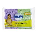 Dawn Ultra Cellulose Wedge-Shaped Dish Cleaning Scrub Sponges, Multicolor (Pack of 4)