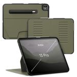 ZUGU CASE iPad Pro 13" Case, Ultra Slim Protective Cover Designed for iPad Pro 13 (M4/M5) 2024/2025 Gen 7/8, Wireless Pencil Charging, Multiple Viewing Angles (Sleep/Wake Cover) - Olive Green