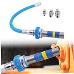 High Pressure Locking Grease Gun Coupler with Quick Release Extension Tube, Fuel Line Fitting Connector, Heavy Duty Greasing Tool for Garage Workshop