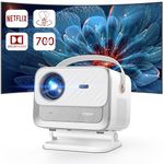 【Official Neflix & Dolby 20W Speakers】 Projector with WiFi6 & Bluetooth 5.2, YABER 700ANSI Lumens Native 1080P Portable Movie Projector, Auto Focus & Keystone Theater Smart Outdoor Projector with Apps