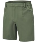 BGOWATU Golf Shorts Men Stretch Dress Shorts Quick Dry Lightweight Hiking Work Casual Flat Front Short Sage Green 34