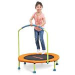 stway WonderJump Trampoline for Toddlers and Kids, 3ft Mini Indoor Trampoline with Handlebar, Soft Foam Grip, Non-Slip Foot Pads