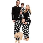 Owlivia Christmas Family Pyjamas Matching Sets Organic Cotton Holiday Matching Family Pyjamas Sets Halloween Pjs for Men, Women, Kids Baby and Pets(Kids, Halloween Ghosts, 6-7Y)