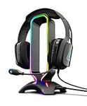 G-LAB K-Stand RADON Gaming Headset Stand - RGB Backlight, USB HUB 2 x 2.0, Anti-Slip Base - Universal Stand for PC PS4 Xbox One Nintendo Switch Gaming Headset (Black)