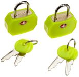 Lewis N. Clark Travel Sentry TSA Lock and Mini Padlock for Luggage Suitcase, Backpack, Laptop Bag or Purse -2 Pack, Yellow