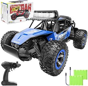 BEZGAR TB141 RC Cars-1:14 Scale Remote Control Car, 2WD High Speed 20 Km/h Electric Toy Off Road RC Car Vehicle Truck Crawler with LED Headlight and Two Rechargeable Batteries for Kids and Adults