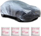 4 Pack Universal Disposable Car Covers - Waterproof Plastic Car Cover for Automobiles - Universal Vehicle Cover with Elastic Band for Sedan Outdoor Snow Rain Weather, (Size L 4Pack)