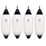 Hurricane Fenders Original Series Boat Fender PM03 53cm x 18cm (21" x 7") - White With Blue Ends - Pack Of Four