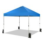 Ugaoo 10x10 Pop-Up Gazebo/Canopy- Tent with One Push Setup | Easy Outdoor Sun Shade for Events, Parties, Camping | Gazebo with STO-N-Go Cover Bag | Silver Coated Top | Colour-Blue