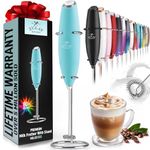 Zulay Powerful Milk Frother Handheld Foam Maker for Lattes - Whisk Drink Mixer for Coffee, Mini Foamer for Cappuccino, Frappe, Matcha, Hot Chocolate by Milk Boss (Ocean Aqua)