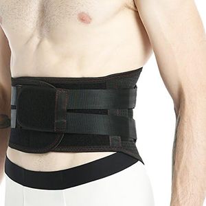 NEOtech Care Back Brace - Breathable & Adjustable Support for Lower Back Pain - Double Pull Compression Straps - Lifting Spine Protection Vest - Black (Size XL)