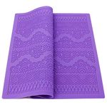 Fondant Lace Mold, Beasea Silicone Mats with Impression Lace Texture Mats for Clay Lace Mold for Cakes Decorating Lace Cake Molds Flower Pattern Molds Embossed Craft Tools Purple