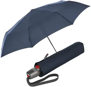 Knirps T.200 Medium Duomatic Automatic Open Close Rain Umbrella for Adults - Portable Weather Protection - Compact, Fits in Backpack or Purse, Retractable with Carrying Case, Navy, 97cm Diameter