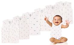 MOM CARE Unisex Baby Regular Fit Vest For 12-18 Months Cotton Sleeveless For Boys And Girls Sando Baniyan Combo (Pack Of 6) White