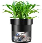 Younion Flower Pot Diversion Safe with Key Lock, Secret Hidden Safe Lock Box, Perfect for Hiding The Valuables Inside Flower Pot’s False Bottom, Plants Not Include,Black