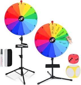 24 Inch Prize Wheel Spinner with Stand, 14 Slots Color Spinning Wheel for Prizes, Spin The Wheel Game with Stand for Tabletop or Floor, Suitable for Trade Show, Carnival, Classroom, Family, Party Game