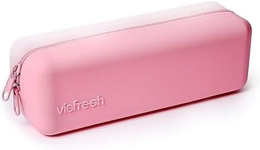 Visfresh Disposable Daily Contact-Lens Case Organizer, Travel-Friendly, Premium Quality, Water-Resistant Silicone Case with Clearly Labeled R & L, Storage up to 30 lenses (Pink)