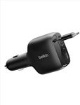 Belkin USB C Car Charger 75W w/ 30in Retractable USB C Cable - iPhone Charger, Compatible with iPhone 17 & 16 Series, Galaxy S25 Series, AirPods, Tablet, MacBook, Chromebook, etc. - Travel Essentials