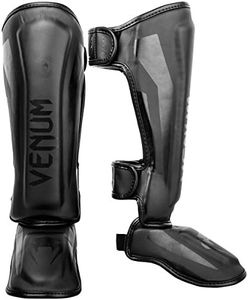 Venum Kids Elite Shinguards, Matte/Black, Large (9-11 Years)