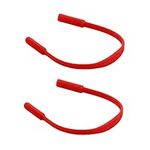 kwmobile Silicone Sports Straps for Glasses - Pack of 2X Anti Slip Silicone Thin Sport Cords for Adult Child Glasses - Dark Red